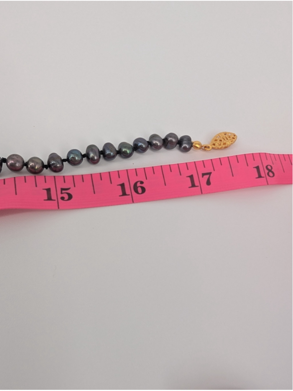 Gray Peacock Freshwater Pearl Necklace Knotted Baroque Potato Pearls 18” - Picture 8 of 11